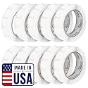 Perco Clear Perforated Round Circle Dot Sticker 1-Inch Labels — 10 Rolls, 10,000 Stickers - Transparent for Barcode Overlay, Clean Labeling &amp; Protection, Strong Adhesive - Made in USA