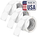 Perco Clear Perforated Round Circle Dot Sticker 2-Inch Labels - 3 Rolls, 1,500 Stickers - Barcode Protection, Product Information Overlays, and Clear Packaging, Strong Adhesive - Made in USA