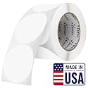 Perco Clear Round Circle Dot Sticker 3-Inch Labels with Perforation for Easy Tear-Off, 500 Stickers per Roll - Product Information Overlays, Display Cases, Window Decals &amp; Clear Packaging—Made in USA