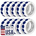 Perco Dark Blue Perforated Round Circle Dot Sticker 1-Inch Labels — 10 Rolls, 10,000 Stickers - File Labels, Category Tags &amp; Inventory Systems, Strong Adhesive - Made in USA