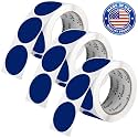 Perco Dark Blue Perforated Round Circle Dot Sticker 2-Inch Labels — 3 Rolls, 1,500 Stickers—Business Logos, Product Labels &amp; Professional Organization, Strong Adhesive—Made in USA