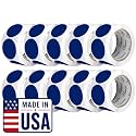 Perco Dark Blue Perforated Round Circle Dot Sticker 2-Inch Labels — 10 Rolls, 5,000 Stickers—Business Logos, Product Labels &amp; Professional Organization, Strong Adhesive—Made in USA