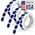 Perco Dark Blue Perforated Round Circle Dot Sticker 1-Inch Labels — 3 Rolls, 3,000 Stickers - File Labels, Category Tags &amp; Inventory Systems, Strong Adhesive - Made in USA