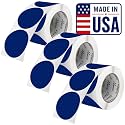 Perco Dark Blue Perforated Round Circle Dot Sticker 3-Inch Labels — 3 Rolls, 1,500 Stickers - Business Logos, Category Labels &amp; Professional Signage, Strong Adhesive - Made in USA