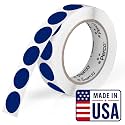 Perco Dark Blue Round Circle Dot Sticker 1-Inch Labels with Easy-Tear Perforation, 1,000 Stickers per Roll - File Labels, Category Tags &amp; Inventory Systems, Strong Adhesive - Made in USA