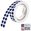 Perco Dark Blue Round Circle Dot Sticker 1/2-Inch Labels with Perforation for Easy Tear-Off, 3,000/Roll—Office, School for File Tabs, Inventory Coding &amp; Organized Systems, Strong Adhesive—Made in USA