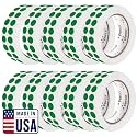 Perco Green Perforated Round Circle Dot Sticker 1-Inch Labels — 10 Rolls, 10,000 Stickers - Shelf Labels, Inventory Grouping &amp; Product Classification, Strong Adhesive—Made in USA