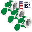 Perco Green Perforated Round Circle Dot Sticker 3-Inch Labels — 3 Rolls, 1,500 Stickers - Product Labels, Shelf Markers &amp; Category Signage, Strong Adhesive - Made in USA