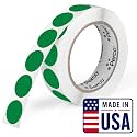 Perco Green Round Circle Dot Sticker 1-Inch Labels with Perforation for Easy Tear-Off, 1,000 Stickers per Roll - Shelf Labels, Inventory Grouping &amp; Product Classification, Strong Adhesive—Made in USA