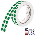 Perco Green Round Circle Dot Sticker 1/2-Inch Labels with Easy-Tear Perforation, 3,000/Roll - Scrapbooks, Labeling for Inventory Grouping, Shelf Tags &amp; Status Tracking, Strong Adhesive - Made in USA