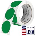 Perco Green Round Circle Dot Sticker 2-Inch Labels with Perforation for Easy Tear-Off, 500 Stickers per Roll - Product Labels, Shelf Tags &amp; Inventory Organization, Strong Adhesive - Made in USA