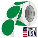 Perco Green Round Circle Dot Sticker 3-Inch Labels with Perforation for Easy Tear-Off, 500 Stickers per Roll - Product Labels, Shelf Markers &amp; Category Signage, Strong Adhesive - Made in USA