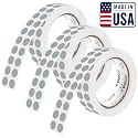 Perco Grey Perforated Round Circle Dot Sticker 1/2-Inch Labels — 3 Rolls, 9,000 Stickers - Minimalist Events, Invitations for Subtle Coding &amp; Neutral Marking, Strong Adhesive - Made in USA
