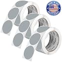 Perco Grey Perforated Round Circle Dot Sticker 2-Inch Labels — 3 Rolls, 1,500 Stickers - Minimalist Packaging, Neutral Labels &amp; Subtle Branding, Strong Adhesive - Made in USA