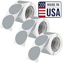 Perco Grey Perforated Round Circle Dot Sticker 3-Inch Labels — 3 Rolls, 1,500 Stickers - Minimalist Labels, Neutral Branding &amp; Subtle Signage, Strong Adhesive - Made in USA