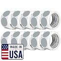 Perco Grey Perforated Round Circle Dot Sticker 2-Inch Labels — 10 Rolls, 5,000 Stickers - Minimalist Packaging, Neutral Labels &amp; Subtle Branding, Strong Adhesive - Made in USA