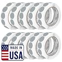 Perco Grey Perforated Round Circle Dot Sticker 1-Inch Labels — 10 Rolls, 10,000 Stickers—Subtle Labels for Secondary Categories &amp; Low Priority Items, Strong Adhesive - Made in USA