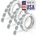 Perco Grey Perforated Round Circle Dot Sticker 1-Inch Labels — 3 Rolls, 3,000 Stickers—Subtle Labels for Secondary Categories &amp; Low Priority Items, Strong Adhesive - Made in USA