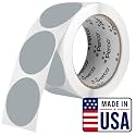 Perco Grey Round Circle Dot Sticker 2-Inch Labels with Perforation for Easy Tear-Off, 500 Stickers per Roll - Minimalist Packaging, Neutral Labels &amp; Subtle Branding, Strong Adhesive - Made in USA