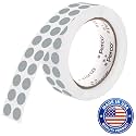 Perco Grey Round Circle Dot Sticker 1/2-Inch Labels with Perforation for Easy Tear-Off, 3,000/Roll - Minimalist Events, Invitations for Subtle Coding &amp; Neutral Marking, Strong Adhesive - Made in USA