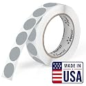 Perco Grey Round Circle Dot Sticker 1-Inch Labels with Perforation for Easy Tear-Off, 1,000 Stickers per Roll—Subtle Labels for Secondary Categories &amp; Low Priority Items, Strong Adhesive - Made in USA
