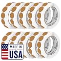 Perco Kraft Brown Perforated Round Circle Dot Sticker 1-Inch Labels — 10 Rolls, 10,000 Stickers - Natural Rustic Labels for Handmade Products, Pricing &amp; Packaging - Made in USA
