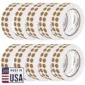 Perco Kraft Brown Perforated Round Circle Dot Sticker 1/2-Inch Labels — 10 Rolls, 30,000 Stickers - Crafts, Packaging for Rustic Seals, Handmade Products &amp; Batch Coding, Strong Adhesive - Made in USA