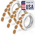 Perco Kraft Brown Perforated Round Circle Dot Sticker 1-Inch Labels — 3 Rolls, 3,000 Stickers - Natural Rustic Labels for Handmade Products, Pricing &amp; Packaging - Made in USA