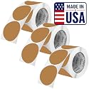 Perco Kraft Brown Perforated Round Circle Dot Sticker 3-Inch Labels — 3 Rolls, 1,500 Stickers - Natural Rustic Labels for Handmade Products, Thank You Stickers &amp; Packaging - Made in USA