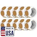 Perco Kraft Brown Perforated Round Circle Dot Sticker 2-Inch Labels — 10 Rolls, 5,000 Stickers - Natural Rustic Labels for Handmade Products, Thank You Stickers &amp; Packaging - Made in USA
