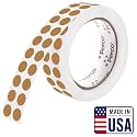 Perco Kraft Brown Round Circle Dot Sticker 1/2-Inch Labels with Easy-Tear Perforation, 3,000/Roll - Crafts, Packaging for Rustic Seals, Handmade Products &amp; Batch Coding, Strong Adhesive - Made in USA