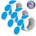 Perco Light Blue Perforated Round Circle Dot Sticker 2-Inch Labels — 3 Rolls, 1,500 Stickers - Product Info Labels, Storage Tags &amp; Clean Organization, Strong Adhesive—Made in USA