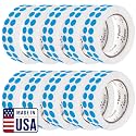 Perco Light Blue Perforated Round Circle Dot Sticker 1/2-Inch Labels — 10 Rolls, 30,000 Stickers - Baby Showers, Events for Info Labels, Soft Color Coding &amp; Organization, Strong Adhesive - Made in USA