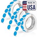 Perco Light Blue Perforated Round Circle Dot Sticker 1-Inch Labels — 3 Rolls, 3,000 Stickers - File Labels, Storage Bins &amp; Informational Tagging, Strong Adhesive - Made in USA
