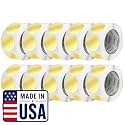 Perco Metallic Gold Perforated Round Circle Dot Sticker 3-Inch Labels — 10 Rolls, 5,000 Stickers - VIP, Reward &amp; Premium Packaging Labels, Luxury Branding - Made in USA
