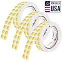 Perco Metallic Gold Perforated Round Circle Dot Sticker 1/2-Inch Labels — 3 Rolls, 9,000 Stickers—Weddings, Invitations, Events for VIP Marking, Rewards &amp; Premium Accents, Strong Adhesive—Made in USA