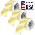Perco Metallic Gold Perforated Round Circle Dot Sticker 3-Inch Labels — 3 Rolls, 1,500 Stickers - VIP, Reward &amp; Premium Packaging Labels, Luxury Branding - Made in USA
