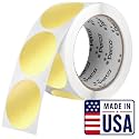 Perco Metallic Gold Round Circle Dot Sticker 2-Inch Labels with Perforation for Easy Tear-Off - 500 Stickers per Roll - VIP, Reward &amp; Premium Packaging Labels, High-End Branding - Made in USA
