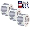 Perco Metallic Silver Perforated Round Circle Dot Sticker 4-Inch Labels — 3 Rolls, 1,200 Stickers - VIP, Priority &amp; Modern Display Labels, Event Signage &amp; Identification - Made in USA