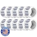 Perco Metallic Silver Perforated Round Circle Dot Sticker 2-Inch Labels — 10 Rolls, 5,000 Stickers - Asset Tags, Tech Labels &amp; Modern Product Identification - Made in USA