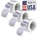 Perco Metallic Silver Perforated Round Circle Dot Sticker 3-Inch Labels — 3 Rolls, 1,500 Stickers - Asset Tags, Tech Labels &amp; Modern Product Identification - Made in USA