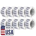 Perco Metallic Silver Perforated Round Circle Dot Sticker 3-Inch Labels — 10 Rolls, 5,000 Stickers - Asset Tags, Tech Labels &amp; Modern Product Identification - Made in USA
