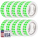 Perco Neon Green Perforated Round Circle Dot Sticker 1/2-Inch Labels — 10 Rolls, 30,000 Stickers—Events, Checklists for Approved, QC Passed &amp; Ready Marking, Strong Adhesive—Made in USA