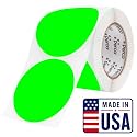 Perco Neon Green Round Circle Dot Sticker 4-Inch Labels with Perforation for Easy Tear-Off, 400 Stickers per Roll - Open, Available &amp; Promo Signage, High Visibility Display Labels - Made in USA
