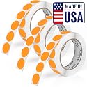 Perco Neon Orange Perforated Round Circle Dot Sticker 1-Inch Labels — 3 Rolls, 3,000 Stickers—Clearance, Discount &amp; Priority Labels, High Visibility, Strong Adhesive—Made in USA