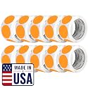 Perco Neon Orange Perforated Round Circle Dot Sticker 2-Inch Labels — 10 Rolls, 5,000 Stickers - Clearance, Sale &amp; Limited-Time Offer Labels, High Visibility - Made in USA