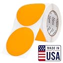 Perco Neon Orange Round Circle Dot Sticker 4-Inch Labels with Perforation for Easy Tear-Off, 400 Stickers per Roll - Sale, Clearance &amp; Limited-Time Offer Signage, High Visibility - Made in USA