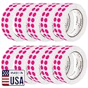 Perco Neon Pink Perforated Round Circle Dot Sticker 1/2-Inch Labels — 10 Rolls, 30,000 Stickers - Parties, Invitations for Highlights &amp; Decorative Accents, Strong Adhesive - Made in USA