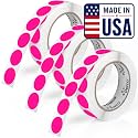 Perco Neon Pink Perforated Round Circle Dot Sticker 1-Inch Labels — 3 Rolls, 3,000 Stickers - Promotional, Sale &amp; Highlight Labels, High Visibility, Strong Adhesive - Made in USA