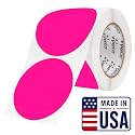 Perco Neon Pink Round Circle Dot Sticker 4-Inch Labels with Perforation for Easy Tear-Off, 400 Stickers per Roll - Promo, Event &amp; Gift Display Labels, High Visibility Signage - Made in USA